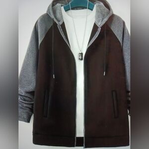 New never worn unbranded mens plus size black grey zip up hoodie 6xl
